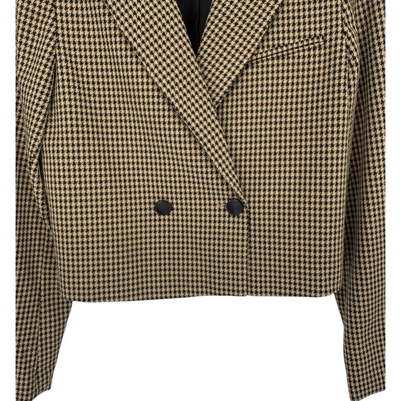 House of Harlow Houndstooth Cropped Double Breasted Blazer Size Small Preppy - Picture 7 of 13